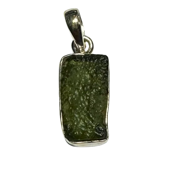 Pendentif rectangulaire en Moldavite (3g) - Spiritualité | Dans les Yeux de Gaïa