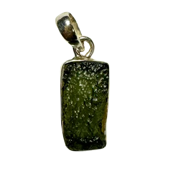 Pendentif rectangulaire en Moldavite (3g) - Éveil | Dans les Yeux de Gaïa