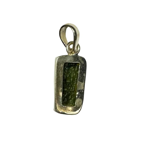 Pendentif rectangulaire en Moldavite (3g) - Pierre rare | Dans les Yeux de Gaïa