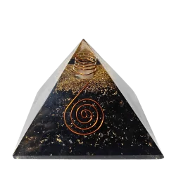 Pyramide Orgonite en Obsidienne et spirale Grand Modèle - condensateurs| Dans les Yeux de Gaïa