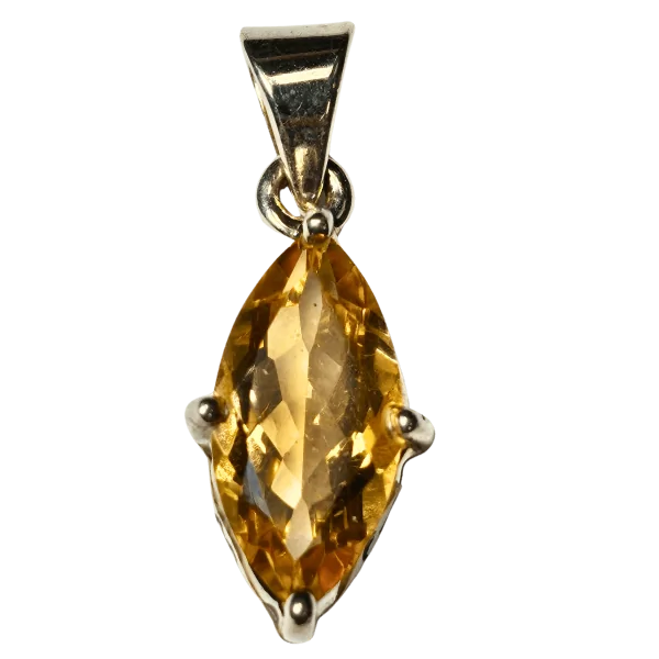 Pendentif en Citrine losange - Bijoux en Minéraux | Dans les Yeux de Gaïa