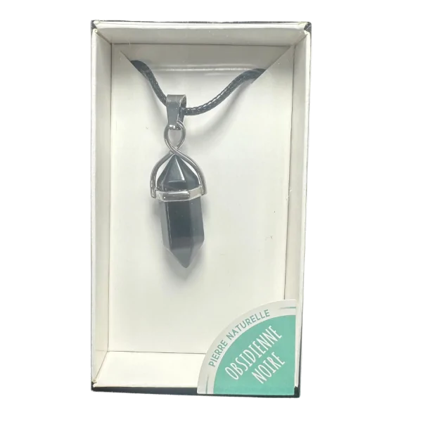 Pendentif pointe en Obsidienne noire - Protection | Dans les Yeux de Gaïa