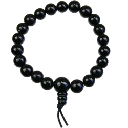 Bracelet mala tibétain - Tourmaline noire