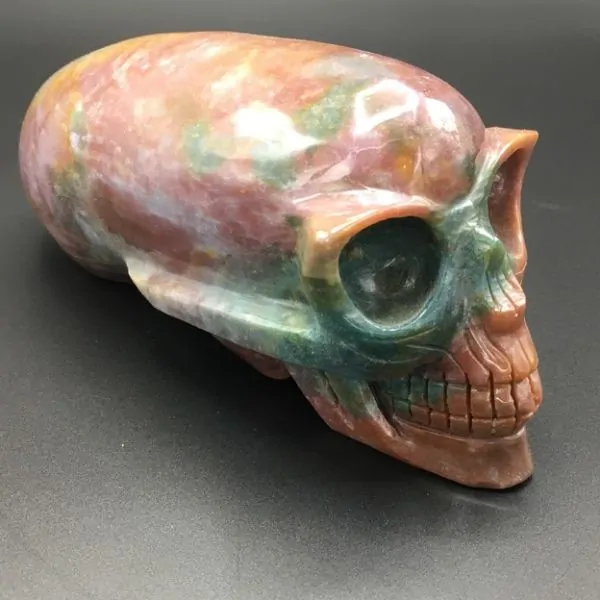 Crâne allongé en Héliotrope -2| Crânes de Cristal | Dans les yeux de Gaïa