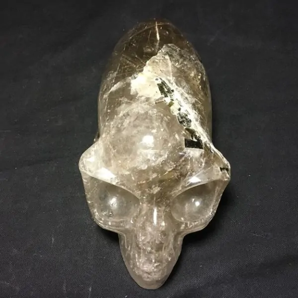 Crâne allongé en Quartz Rutile | Crânes de Cristal | Dans les yeux de Gaïa