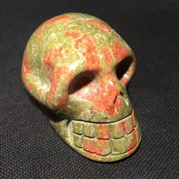 Petit crâne en Unakite | Crânes de Cristal | Dans les yeux de Gaïa