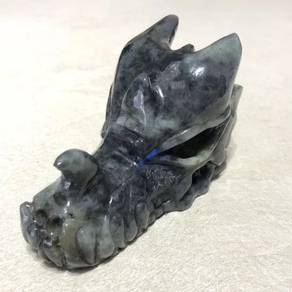 Tête de Dragon Labradorite [TD45] | Dragons en Minéraux | Dans les yeux de Gaïa