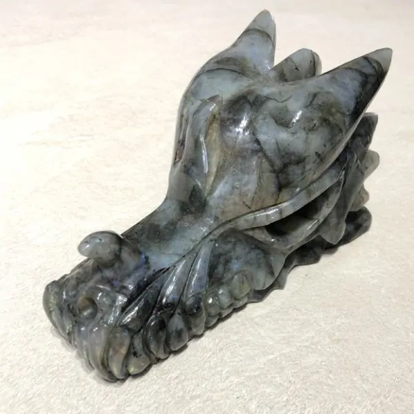 Tête de Dragon Labradorite [TD63] | Dragons en Minéraux | Dans les yeux de Gaïa