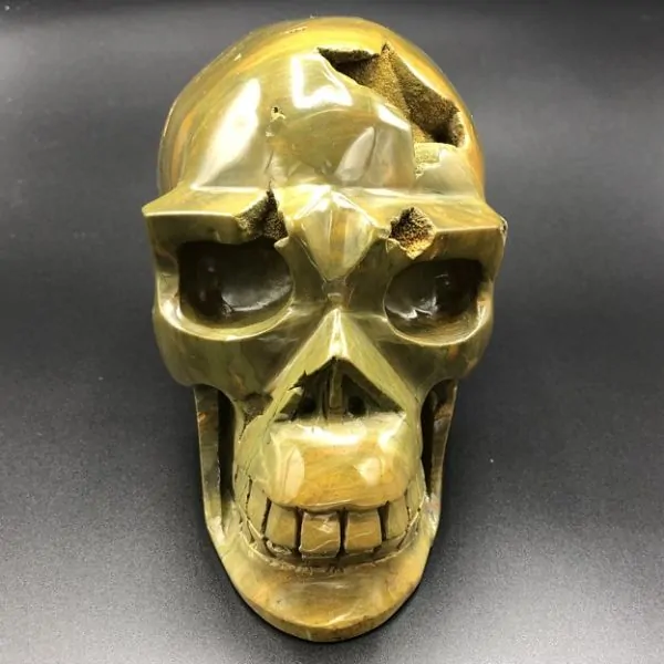 Crâne Jaspe Jaune -2 | Crânes de Cristal | Dans les yeux de Gaïa