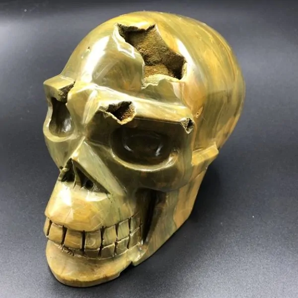 Crâne Jaspe Jaune -2 | Crânes de Cristal | Dans les yeux de Gaïa
