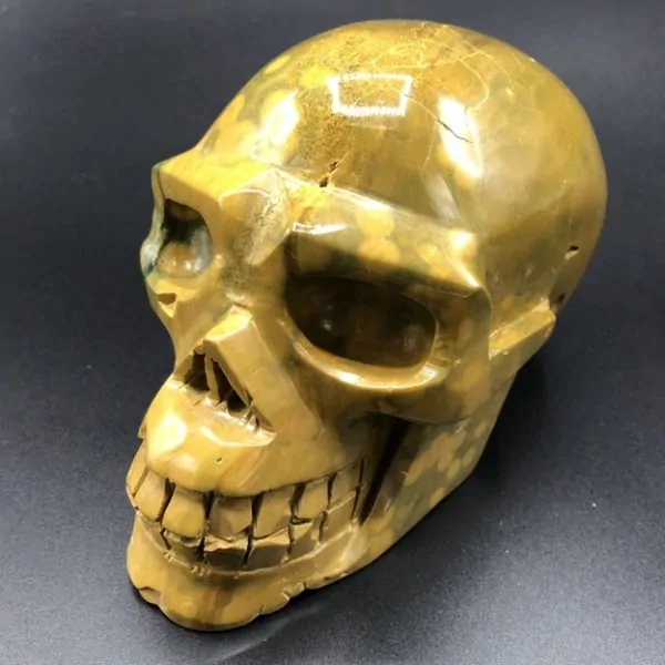 Crâne Jaspe Jaune -1 | Crânes de Cristal | Dans les yeux de Gaïa