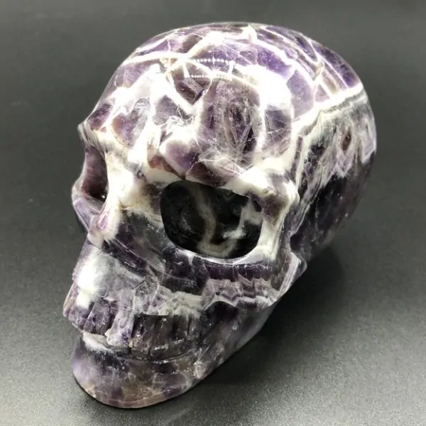 Crâne en Améthyste Chevron -3 | Crânes de Cristal | Dans les yeux de Gaïa