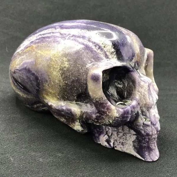 Crâne allongé en Fluorite Lilas | Crânes de Cristal | Dans les yeux de Gaïa