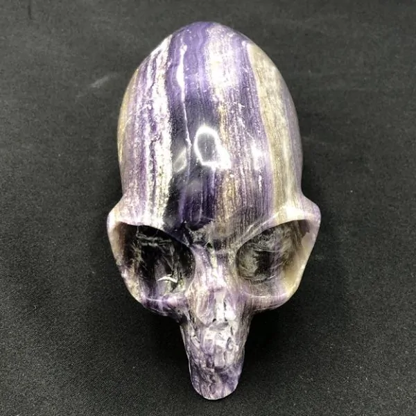 Crâne allongé en Fluorite Lilas | Crânes de Cristal | Dans les yeux de Gaïa