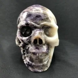 Crâne en Améthyste Chevron -1| Crânes de Cristal | Dans les yeux de Gaïa