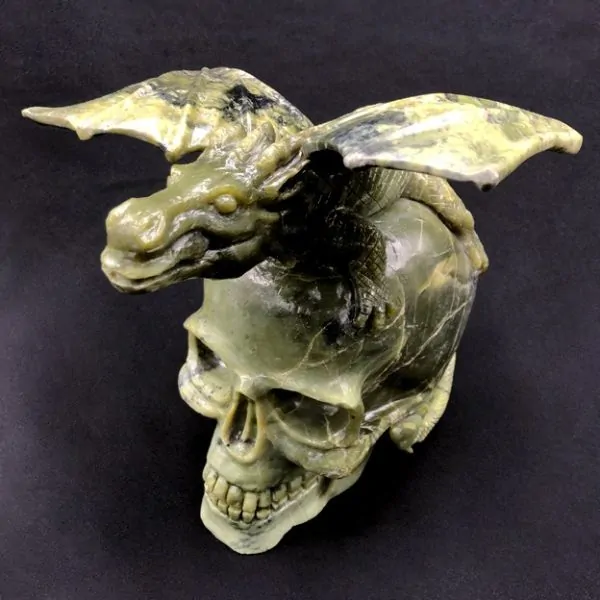 Crâne Dragon en Serpentine | Pièces d’Exception | Dans les yeux de Gaïa
