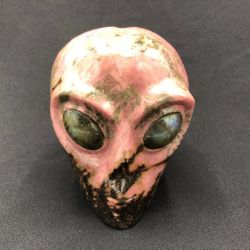 Crâne Ufologique Rhodonite - 1 | Dans les Yeux de Gaia