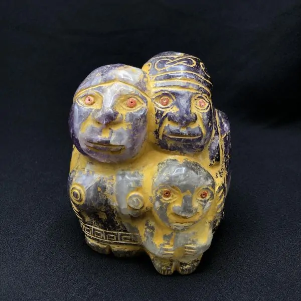 Figurine Famille chamanique en améthyste | Pièces d’Exception | Dans les yeux de Gaïa