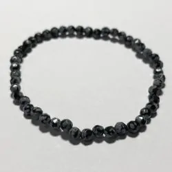 Bracelet Obsidienne neige perles facettes 4mm | Bracelets en Pierres | Dans les yeux de Gaïa