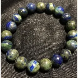 Bracelet Azurite Malachite perles rondes 10mm | Bracelets en Pierres | Dans les yeux de Gaïa