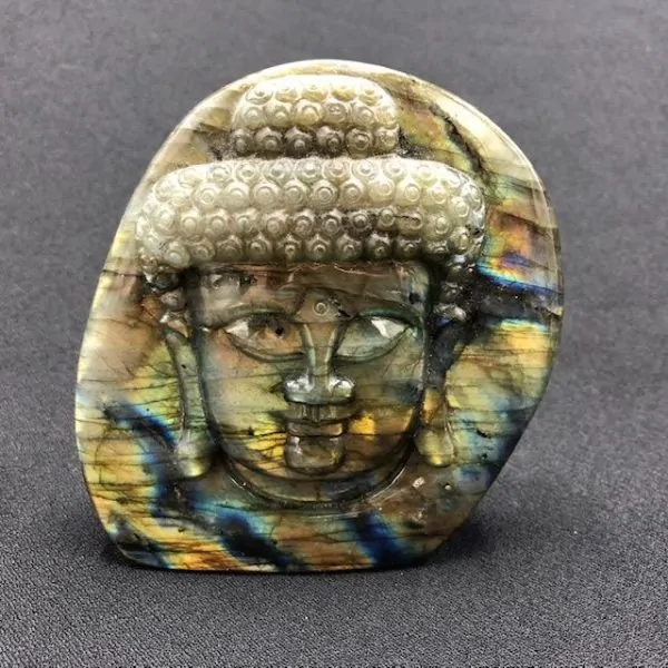Tête de Buddha Labradorite -4| Minéraux de collection | Dans les yeux de Gaïa