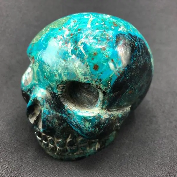 Crâne Chrysocolle -2| Crânes de Cristal | Dans les yeux de Gaïa