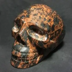 Crâne en Obsidienne Acajou