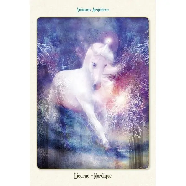 Carte "Licorne - Nordique" de l'oracle des animaux divins de Laïla Del Monte | Dans les Yeux de Gaia