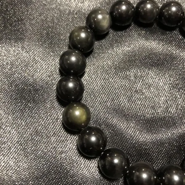Bracelet Obsidienne oeil céleste 10mm | Bracelets en Pierres | Dans les yeux de Gaïa
