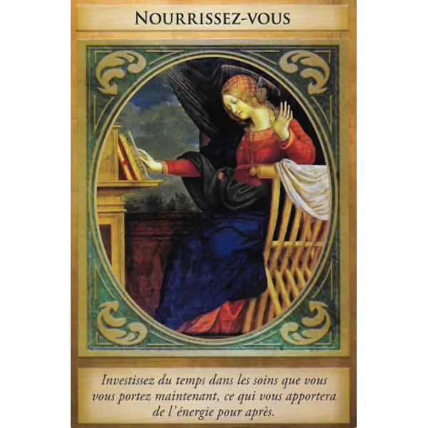 Carte "Nourrissez-vous" de l'archange Gabriel de Doreen Virtue, vue de face | Dans les Yeux de Gaia