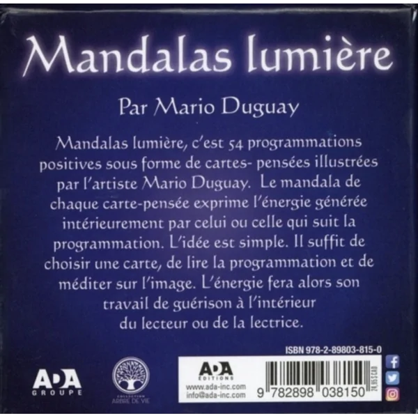 Mandalas Lumière - Mario Duguay | Oracles Guidance / Développement Personnel | Dans les yeux de Gaïa