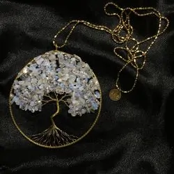 Collier artisanal arbre de vie opaline | Pendentifs en Minéraux | Dans les yeux de Gaïa