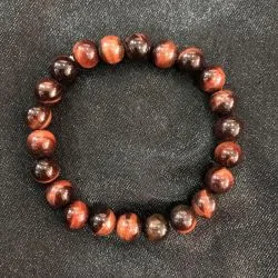 Bracelet Oeil de Taureau perles rondes 8mm | Bracelets en Pierres | Dans les yeux de Gaïa