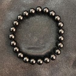Bracelet en Tourmaline Noire, perles rondes de 8 mm | Dans les Yeux de Gaia