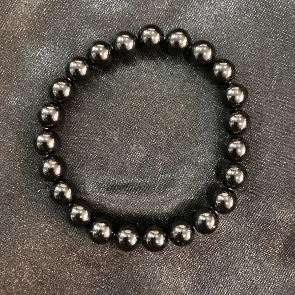 Bracelet en Tourmaline Noire, perles rondes de 8 mm | Dans les Yeux de Gaia