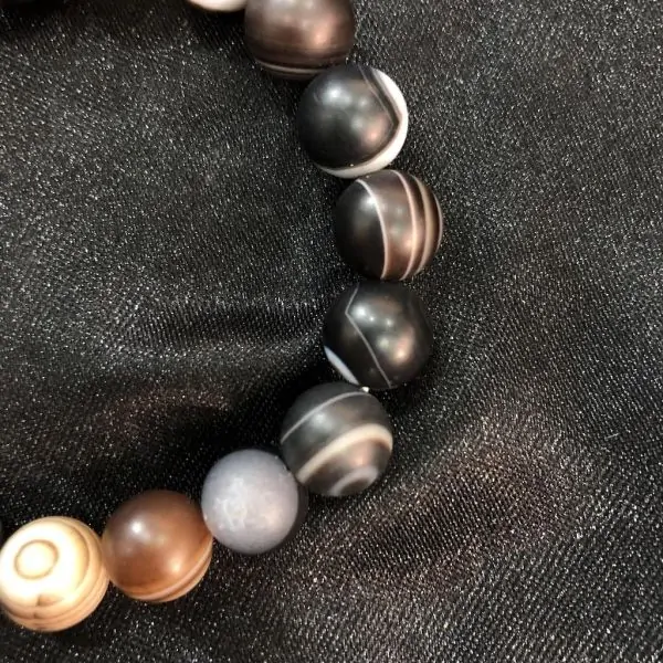 Bracelet Agate perles rondes mates 10mm | Bracelets en Pierres | Dans les yeux de Gaïa