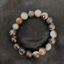 Bracelet Agate perles rondes mates 10mm | Bracelets en Pierres | Dans les yeux de Gaïa