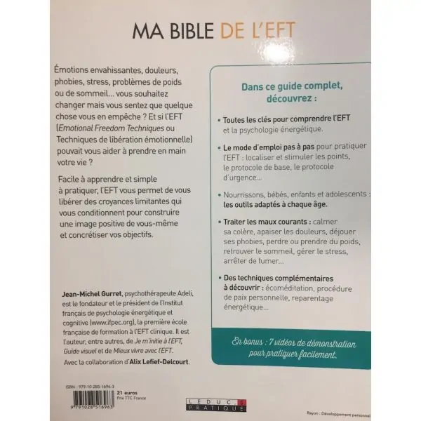 Ma bible de l'EFT Jean Michel Gurret | Santé - Médecine Douce | Dans les yeux de Gaïa