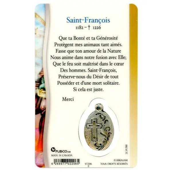 Carte message Saint-François - de dos | Dans les Yeux de Gaïa