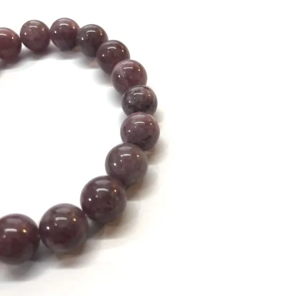 Bracelet lépidolite perles rondes 10mm | Bracelets en Pierres | Dans les yeux de Gaïa