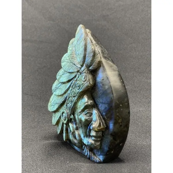 Tête Amérindienne Labradorite -1 | Minéraux de collection | Dans les yeux de Gaïa