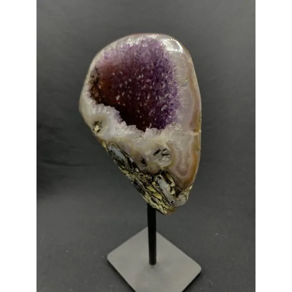 Améthyste de Collection avec Agate naturelle -1 | Minéraux de collection | Dans les yeux de Gaïa