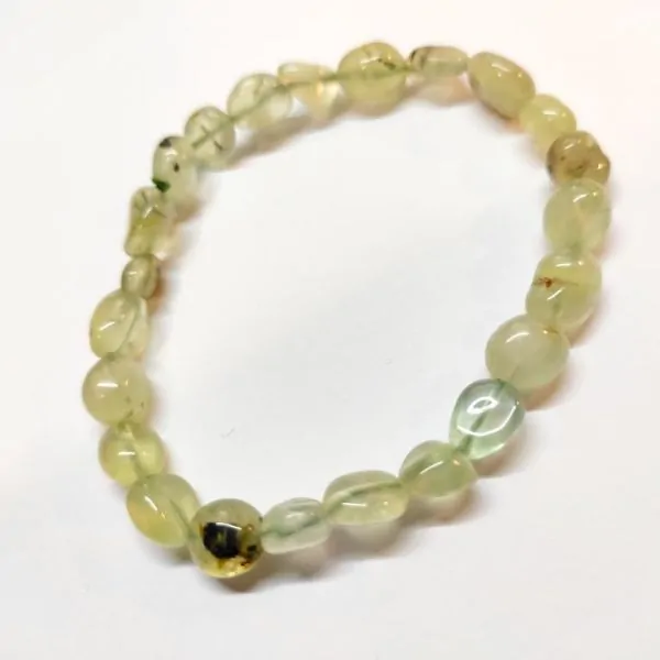 Bracelet en Prehnite perles olives env. 6mm | Bracelets en Pierres | Dans les yeux de Gaïa