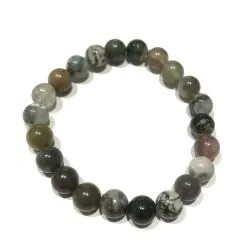 Bracelet Agate indienne perles rondes 8mm | Bracelets en Pierres | Dans les yeux de Gaïa