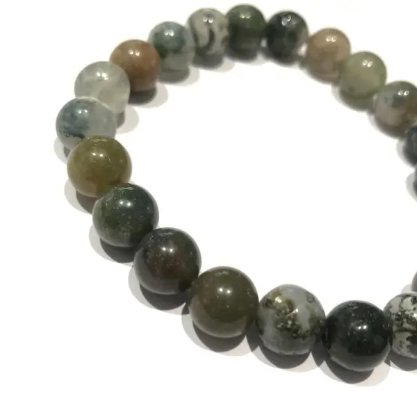 Bracelet Agate indienne perles rondes 8mm | Bracelets en Pierres | Dans les yeux de Gaïa