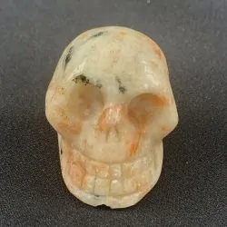 Petit crâne en Pierre de Soleil Naturelle | Crânes de Cristal | Dans les yeux de Gaïa
