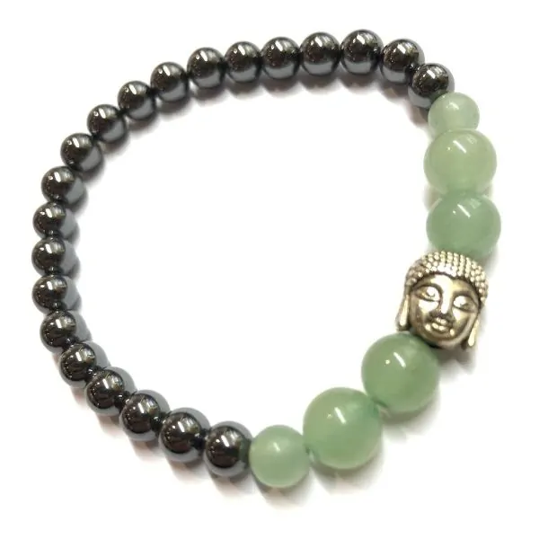 Bracelet Hématite Bouddha Aventurine | Bracelets en Pierres | Dans les yeux de Gaïa