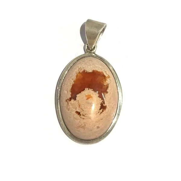 Pendentif en Opale de Feu serti en Argent 925 -8| Pendentifs en Minéraux | Dans les yeux de Gaïa