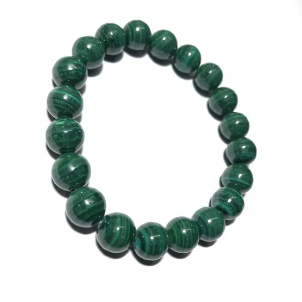 Bracelet Malachite perles rondes de 10mm | Bracelets en Pierres | Dans les yeux de Gaïa