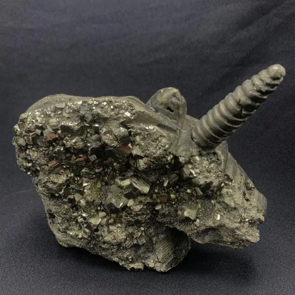 Licorne en Pyrite -2| Minéraux de collection | Dans les yeux de Gaïa